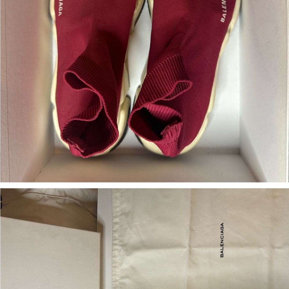 Balenciaga High Top Sock Sneaker Slip-on - Red - Women’s Size 41 EU/IT - Picture 8 of 11
